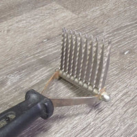 Mane & Tail Rake - Detangler, handle, plastic cover *gc, dirty, rust, tape
