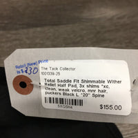 Shimmable Wither Relief Half Pad, 3x shims *xc, clean, weak velcro, mnr hair, puckers