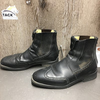 Paddock Boots, Punched, Zips, 1 Black Bag, box *vgc, clean, v.mnr seam residue & toe scuffs