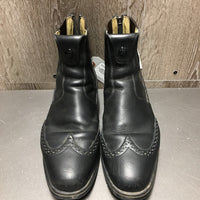 Paddock Boots, Punched, Zips, 1 Black Bag, box *vgc, clean, v.mnr seam residue & toe scuffs