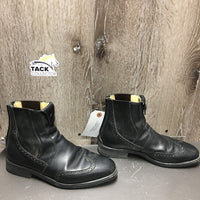 Paddock Boots, Punched, Zips, 1 Black Bag, box *vgc, clean, v.mnr seam residue & toe scuffs
