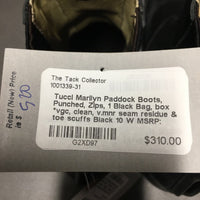 Paddock Boots, Punched, Zips, 1 Black Bag, box *vgc, clean, v.mnr seam residue & toe scuffs
