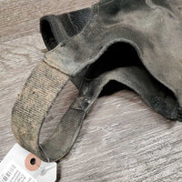 Pr Leather Half Chaps *gc, dirty, rubbed, stretched, undone & cracked seams, cracks, stained, mnr tears
