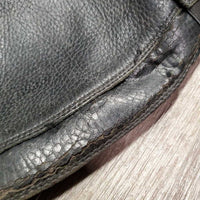 Pr Leather Half Chaps *gc, dirty, rubbed, stretched, undone & cracked seams, cracks, stained, mnr tears
