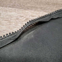 Pr Leather Half Chaps *gc, dirty, rubbed, stretched, undone & cracked seams, cracks, stained, mnr tears
