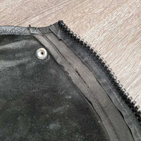 Pr Leather Half Chaps *gc, dirty, rubbed, stretched, undone & cracked seams, cracks, stained, mnr tears
