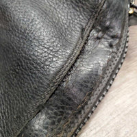 Pr Leather Half Chaps *gc, dirty, rubbed, stretched, undone & cracked seams, cracks, stained, mnr tears
