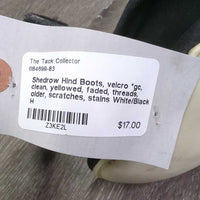 Hind Boots, velcro *gc, clean, yellowed, faded, threads, older, scratches, stains
