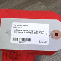 4 Fleece Polos, bag *vgc, clean, mnr hairy & clumpy, older?
