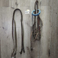 Rsd Bridle, Braided Reins *gc/fair, dry, stiff, scrapes, mismatched, stains
