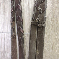 Rsd Bridle, Braided Reins *gc/fair, dry, stiff, scrapes, mismatched, stains
