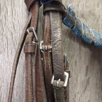 Rsd Bridle, Braided Reins *gc/fair, dry, stiff, scrapes, mismatched, stains
