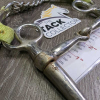 Western Tom Thumb Bit, Nylon & Chain Curb Strap *gc/fair, v.dirty, pitted, rusty, stains
