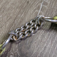Western Tom Thumb Bit, Nylon & Chain Curb Strap *gc/fair, v.dirty, pitted, rusty, stains
