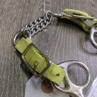 Western Tom Thumb Bit, Nylon & Chain Curb Strap *gc/fair, v.dirty, pitted, rusty, stains
