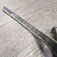 Thin POW Spurs, Thick Leather Straps *gc/fair, widened, mnr dirt, scratches, loose threads
