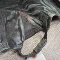 Pr Leather Half Chaps *fair, torn v.dirty, older, faded, rubs, scrapes, broken tab
