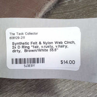 Synthetic Felt & Nylon Web Cinch, 2x D Ring *fair, v.rusty, v.hairy, dirty
