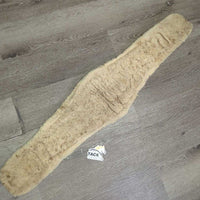 Wide Nylon Web & Fleece Roper Cinch, 2x D Rings *gc/fair, v.clumpy, hairy, dirty, v.rusty, thin/rubbed edges, older, stiff
