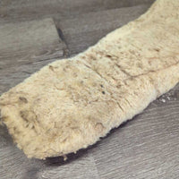 Wide Nylon Web & Fleece Roper Cinch, 2x D Rings *gc/fair, v.clumpy, hairy, dirty, v.rusty, thin/rubbed edges, older, stiff
