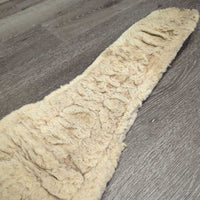 Wide Nylon Web & Fleece Roper Cinch, 2x D Rings *gc/fair, v.clumpy, hairy, dirty, v.rusty, thin/rubbed edges, older, stiff
