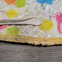 Quilt Jumper Pad *gc, mnr rubs, dirt, stains, puckers, holey edges, holes, pills
