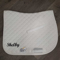 Quilt Jumper Pad "Shelby", 1x piping *gc, clean, mnr rubs, stains, dingy, hair, pills
