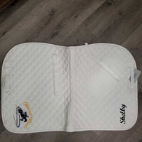 Quilt Jumper Pad "Shelby", 1x piping *gc, clean, mnr rubs, stains, dingy, hair, pills
