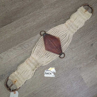 29 Wool String Wide Roper Western Cinch, 2x D Rings *gc/fair, stains, v.dirty, v.hairy, v.rusty
