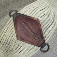29 Wool String Wide Roper Western Cinch, 2x D Rings *gc/fair, stains, v.dirty, v.hairy, v.rusty
