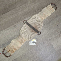 29 Wool String Wide Roper Western Cinch, 2x D Rings *gc/fair, stains, v.dirty, v.hairy, v.rusty
