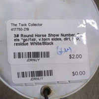 3# Round Horse Show Number, 2x els *gc/fair, v.torn sides, dirt, hair, residue
