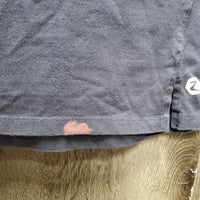 SS 1/4 Snap Polo Shirt, bling *gc, clean, faded