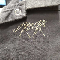 SS 1/4 Snap Polo Shirt, bling *gc, clean, faded