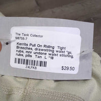 JUNIORS Pull On Riding Tight Breeches, drawstring waist *gc, rubs, mnr undone waist stitching, rubs, pills
