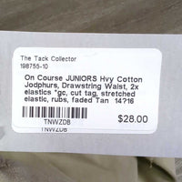 JUNIORS Hvy Cotton Jodphurs, Drawstring Waist, 2x elastics *gc, cut tag, stretched elastic, rubs, faded
