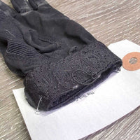 JUNIORS Cloth Riding Gloves *gc, dirty & clean, rubs, hairy velcro
