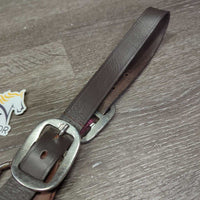 Nylon Halter, snap, adj, Leather Breakaway Crown *gc, faded, rubs, snags, edge rubs, mnr dirt & chews

