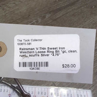 V.Thin Sweet Iron Westtern Loose Ring Bit *gc, clean, rust , scuffs

