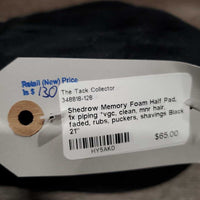 Memory Foam Half Pad, 1x piping *vgc, clean, mnr hair, faded, rubs, puckers, shavings
