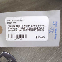 Pr Nylon Lined Stirrup Leathers *gc/fair, v.scraped, rubs, peeled
