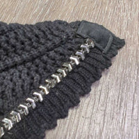 Crochet Fly Veil Ear Bonnet, bling *vgc, mnr hair & dirt?stain

