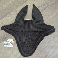 Crochet Fly Veil Ear Bonnet, bling *vgc, mnr hair & dirt?stain
