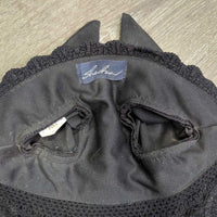 Crochet Fly Veil Ear Bonnet, bling *vgc, mnr hair & dirt?stain
