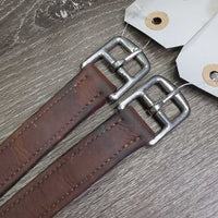 Thick Soft Nylon Lined Stirrup Leathers *gc, clean, rubs, scrapes, dents, stains *1/2" UNEVEN
