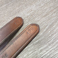 Thick Soft Nylon Lined Stirrup Leathers *gc, clean, rubs, scrapes, dents, stains *1/2" UNEVEN
