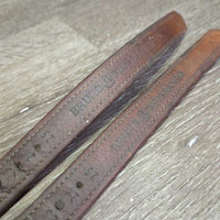Thick Soft Nylon Lined Stirrup Leathers *gc, clean, rubs, scrapes, dents, stains *1/2" UNEVEN
