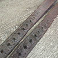 Thick Soft Nylon Lined Stirrup Leathers *gc, clean, rubs, scrapes, dents, stains *1/2" UNEVEN
