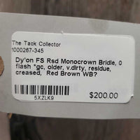 FS Rsd Monocrown Bridle, 0 flash *gc, older, v.dirty, residue, creased