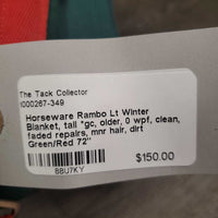 Lt Winter Blanket, tail *gc, older, 0 wpf, clean, faded repairs, mnr hair, dirt
